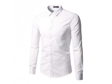 Camisa Social Masculina Slim Manga longa - Branco 