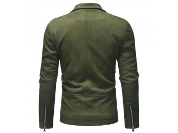 Jaqueta Masculina Couro - Verde Exército