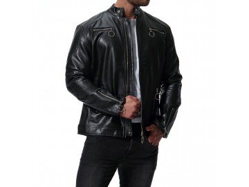 Jaqueta Masculina Couro - Preto