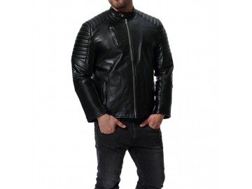 Jaqueta Masculina de Couro - Preto 