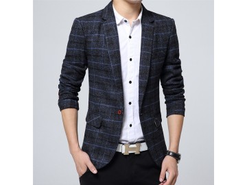 Blazer Masculino Xadrez - Azul Marinho 