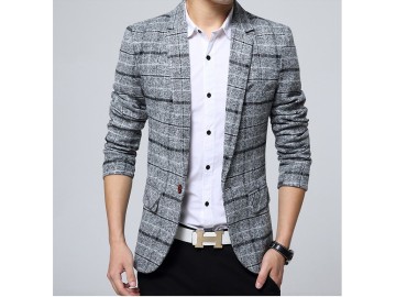 Blazer Masculino Xadrez - Cinza 