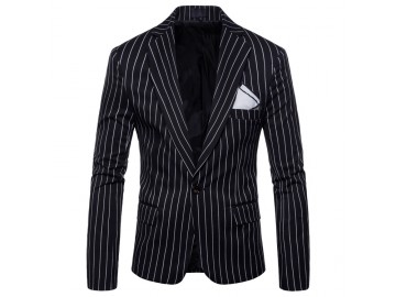 Blazer Masculino com Riscas - Preto 