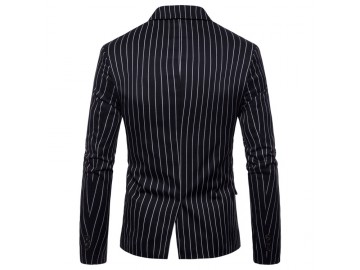 Blazer Masculino com Riscas - Preto