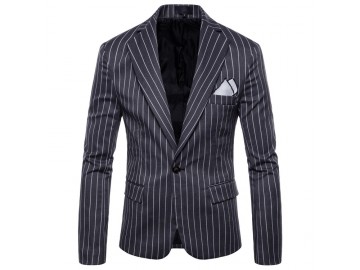 Blazer Masculino com Riscas - Cinza Escuro 