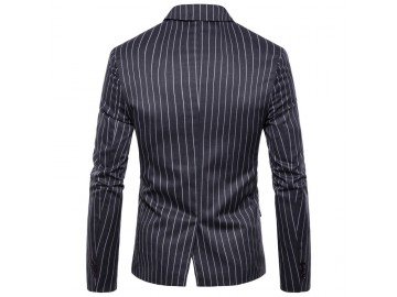 Blazer Masculino com Riscas - Cinza Escuro