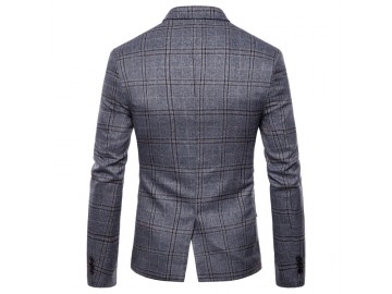 Blazer Masculino Xadrez - Cinza