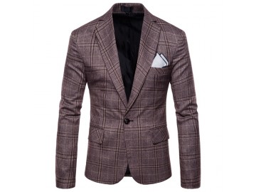 Blazer Masculino Xadrez - Café 