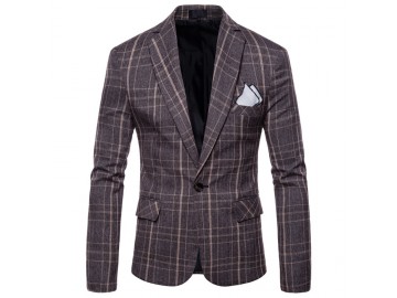 Blazer Masculino Xadrez - Café 