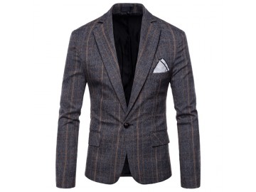 Blazer Masculino Xadrez - Cinza 