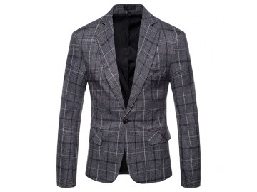 Blazer Masculino Xadrez - Cinza 