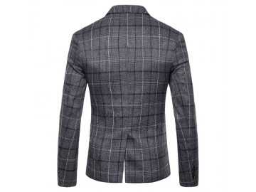 Blazer Masculino Xadrez - Cinza