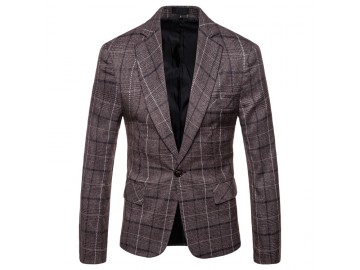 Blazer Masculino Xadrez - Café 