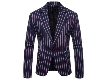 Blazer Masculino Listrado - Azul Marinho 