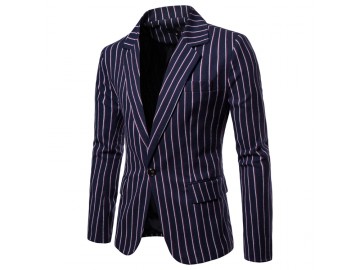 Blazer Masculino Listrado - Azul Marinho