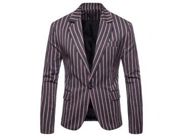 Blazer Masculino Listrado - Cinza 