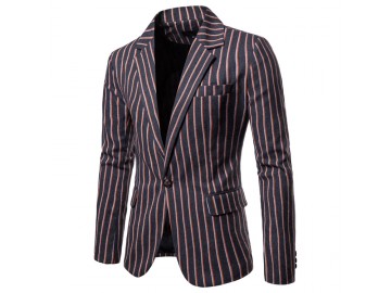 Blazer Masculino Listrado - Cinza