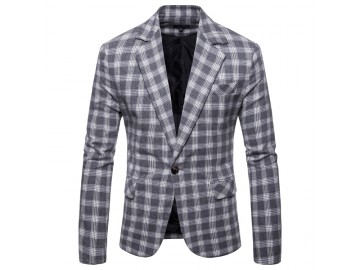 Blazer Masculino Xadrez - Cinza 