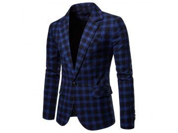 Blazer Masculino Xadrez - Azul